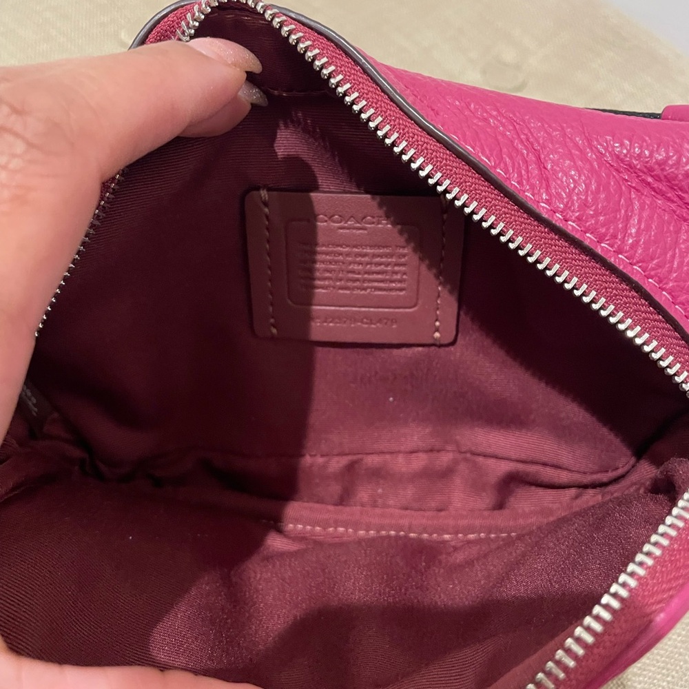 Coach Fuchsia Pebble Leather Mini Belt Bag - Picture 8 of 8